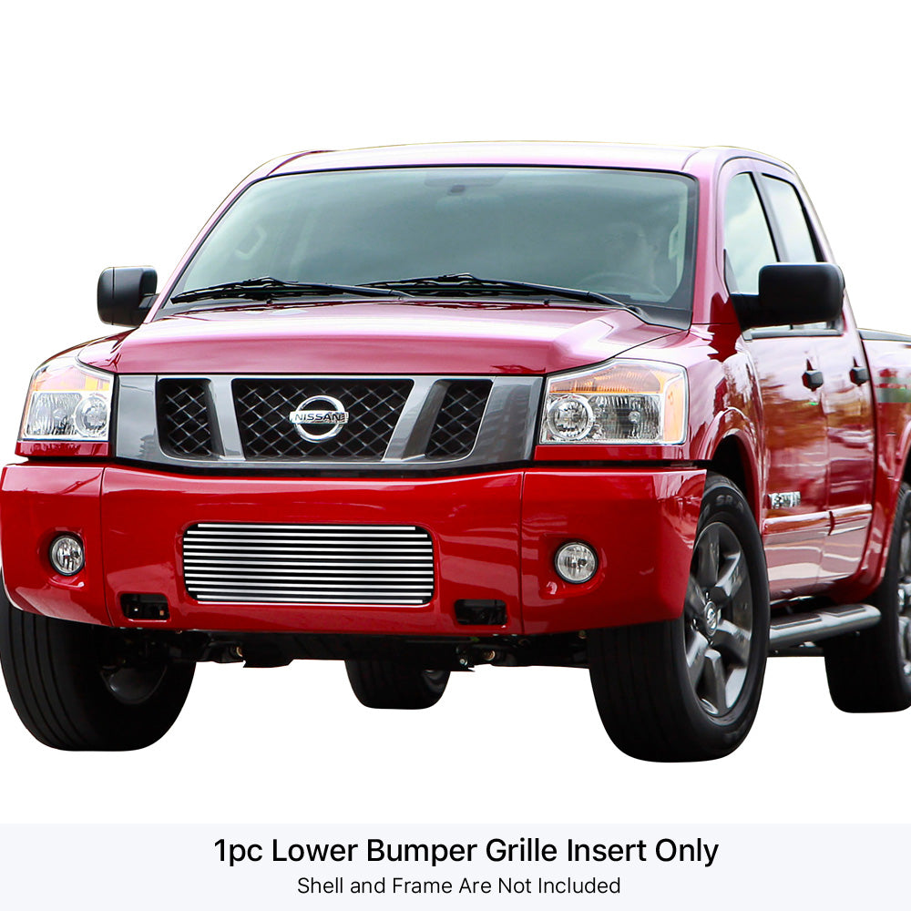 APS GR14FFF15S Lower Bumper Stainless Steel Billet Grille Fits 2008-2015 Nissan Titan