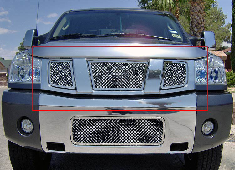 APS GR14GED22S Main Upper Mesh Grille Fits 2004-2007 Nissan Armada