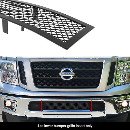 APS GR14GFC96H Lower Bumper Black Wire Mesh Grille Fits 2016-2019 Nissan Titan