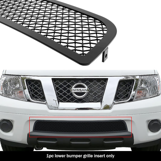 APS GR14GFD13H Lower Bumper Black Wire Mesh Grille Fits 2009-2021 Nissan Frontier