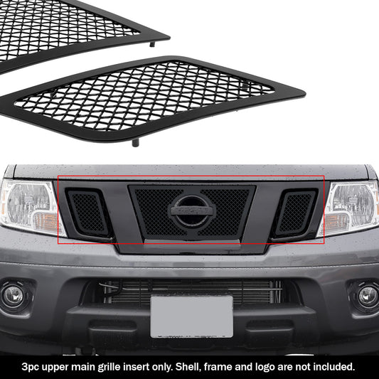 APS GR14GFF41H Main Upper Black Wire Mesh Grille Fits 2009-2021 Nissan Frontier