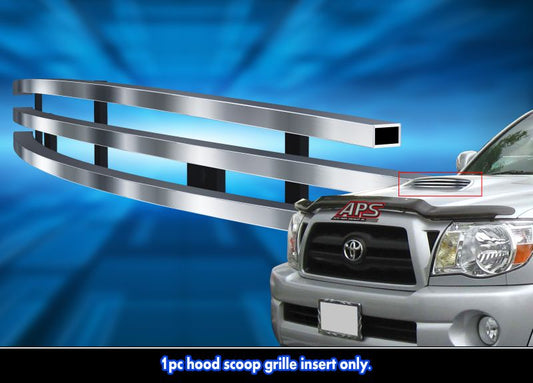 APS GR20FFE01C Hood Scoop Stainless Steel Billet Grille Fits 2005-2011 Toyota Tacoma