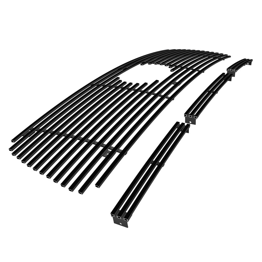 APS GR20FGH41J Main Upper & Lower Bumper Black Stainless Steel Billet Grille Fits 2007-2009 Toyota Tundra