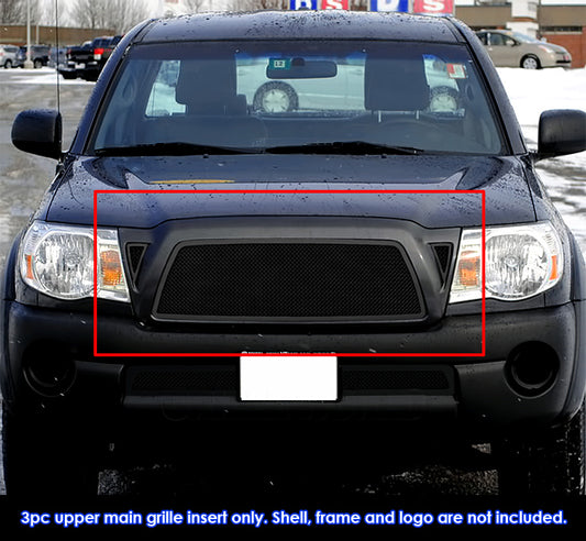 APS GR20GFD56H Main Upper Black Wire Mesh Grille Fits 2005-2010 Toyota Tacoma