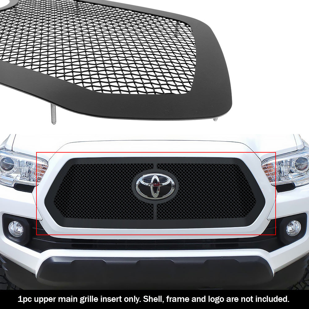 APS GR20GFJ31H Main Upper Black Wire Mesh Grille Fits 2018-2019 Toyota Tacoma