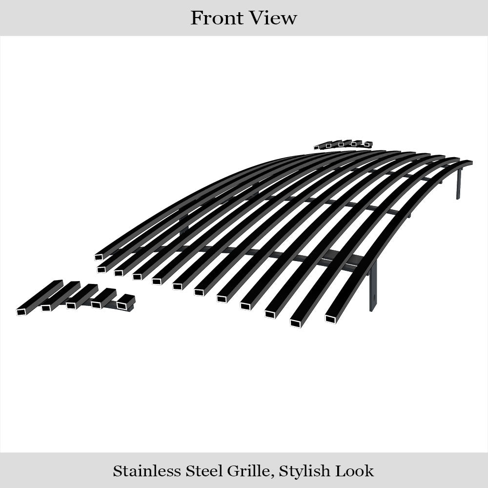 APS GR20HED60J Main Upper Black Stainless Steel Billet Grille Fits 2005-2010 Toyota Tacoma