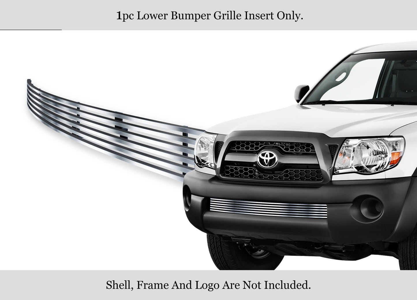 APS GR20HED61S Lower Bumper Stainless Steel Billet Grille Fits 2005-2011 Toyota Tacoma