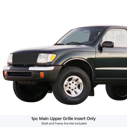 APS GR20HEJ65J Main Upper Black Stainless Steel Billet Grille Fits 1997-1997 Toyota Tacoma