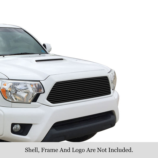 APS GR20HFI71J Main Upper Black Stainless Steel Billet Grille Fits 2012-2015 Toyota Tacoma