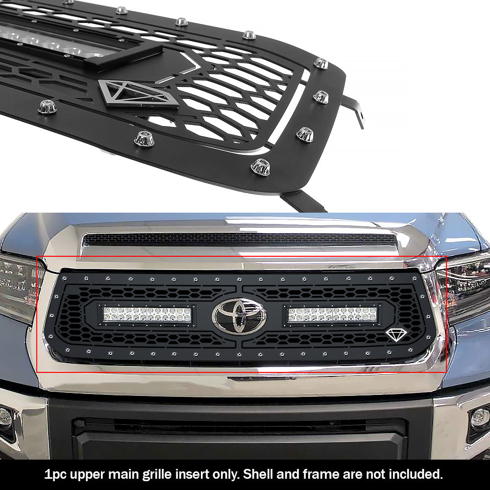 APS GR20LFJ30L Main Upper Rivet Grille Fits 2018-2019 Toyota Tundra