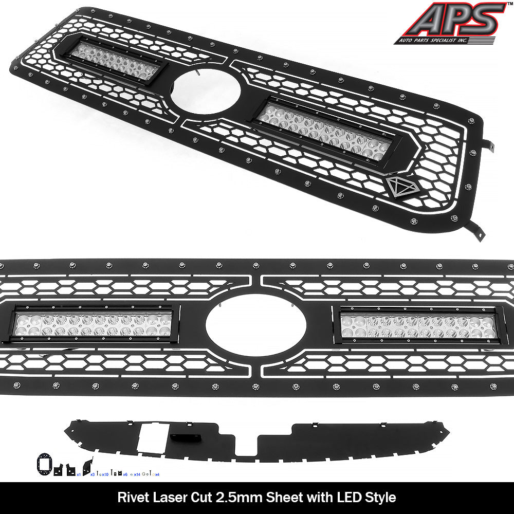 APS GR20LFJ30L Main Upper Rivet Grille Fits 2018-2019 Toyota Tundra